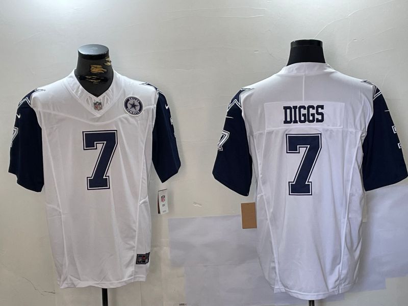 Men Dallas Cowboys #7 Diggs White 2024 Nike Limited NFL Jersey style 3